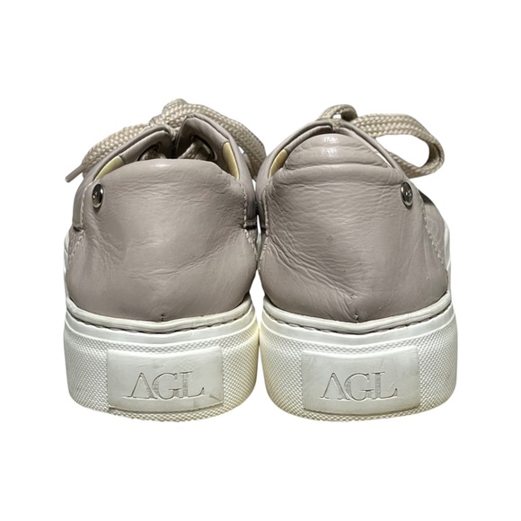 AGL Blondie Perforated Platform Leather Sneakers Talc Pink Women's Size 40 US 10 - Picture 6 of 11